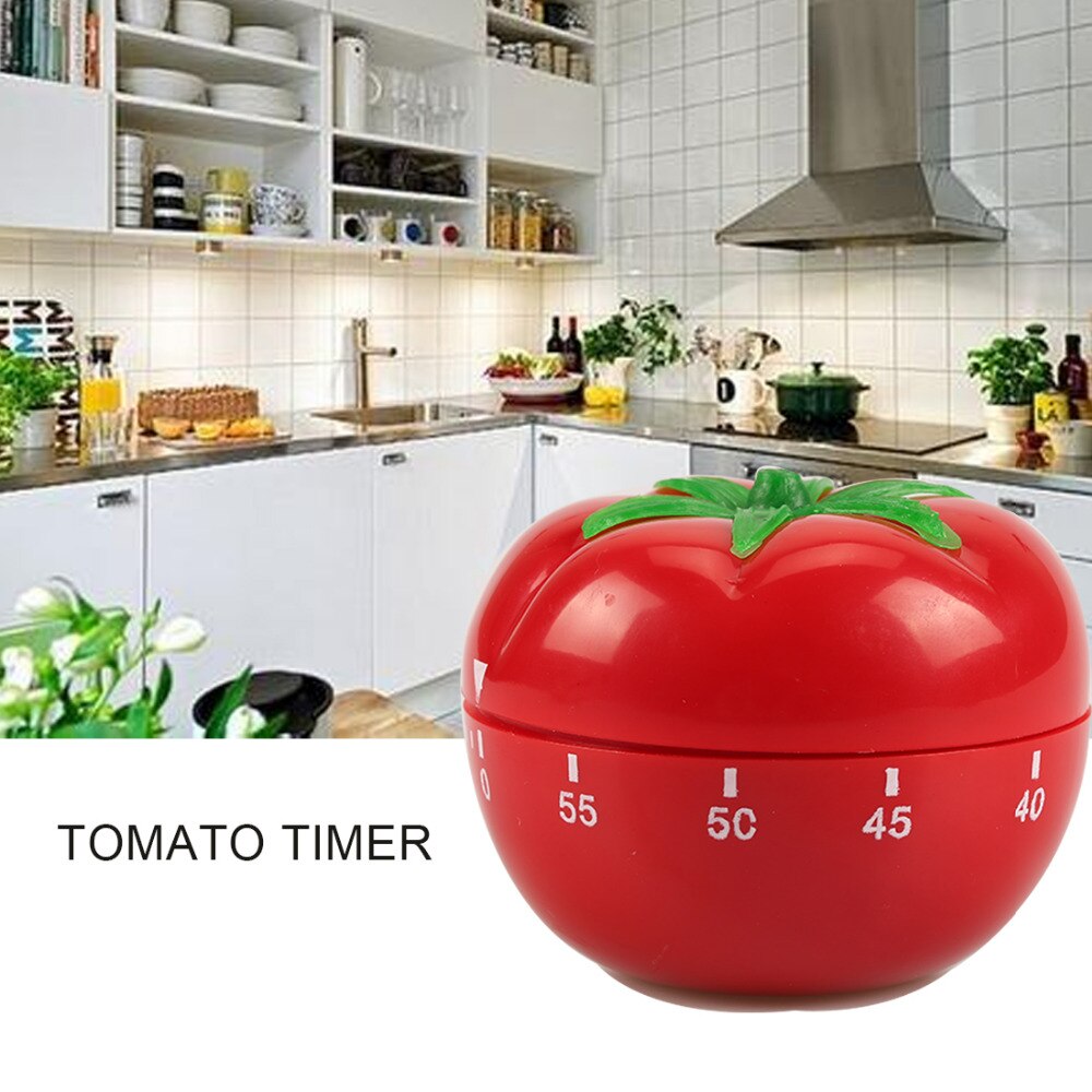 Useful Mechanical Timer 1-60min 360 Degree Cute Indoor Kitchen Tomato Mechanical Countdown Timer