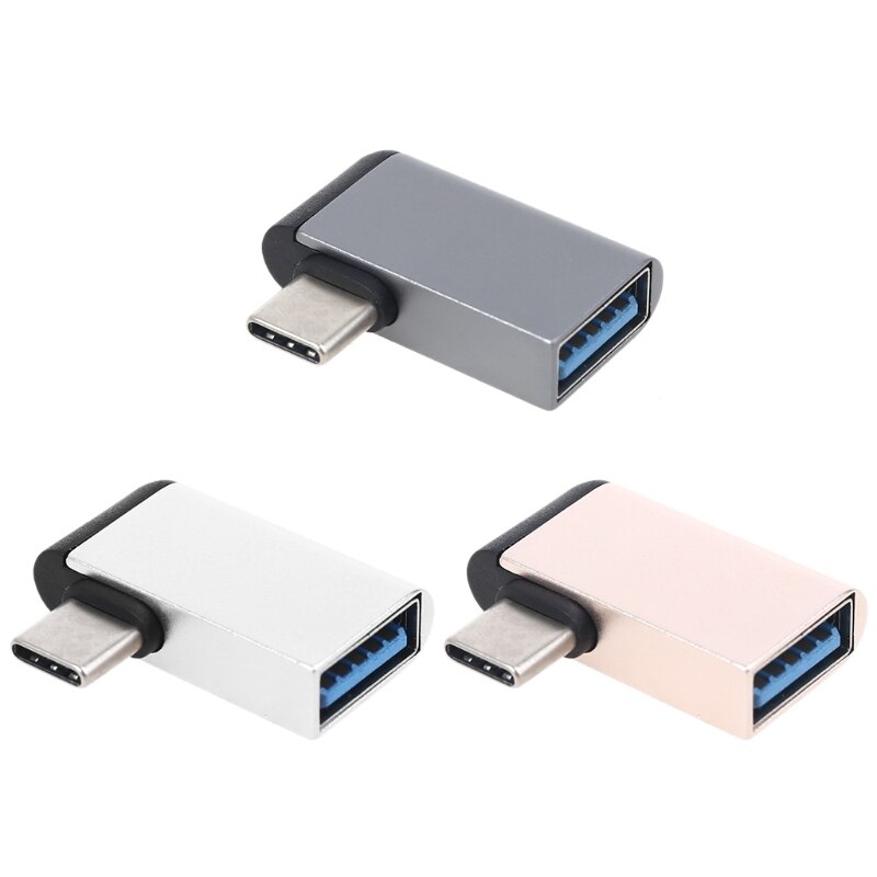 Metalen 90 Graden Usb C Naar Usb 3.0 Female Otg Adapter Voor Macbook Hua-Wei Tablet X7JC