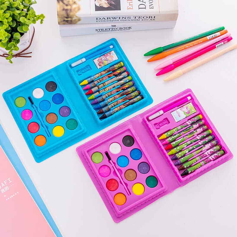 1 Set Cute Drawing Crayons for Kids Stationery Set Nontoxic Material Baby School Students Crayons Drawing Set