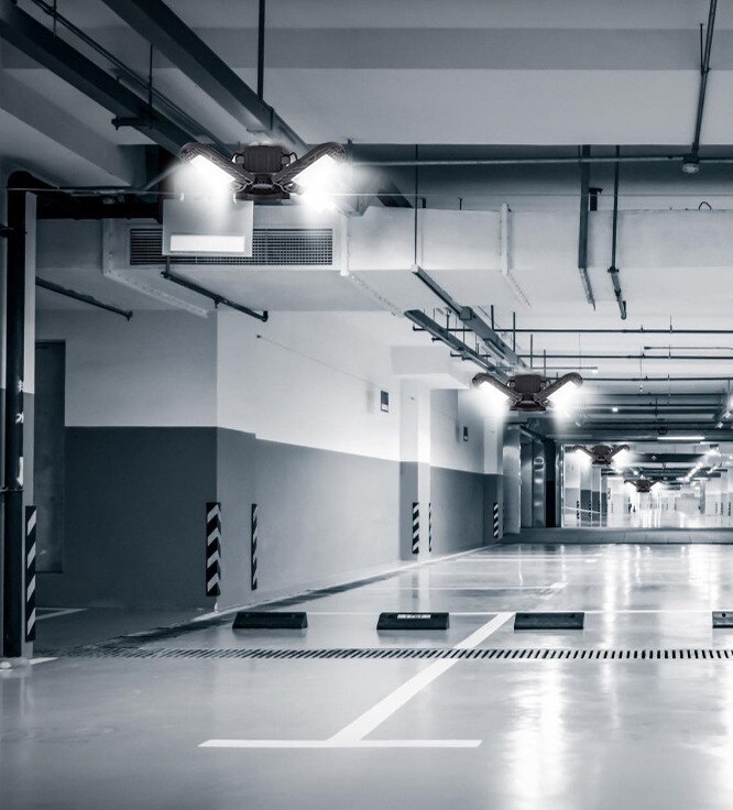 7000LM Deformable Adjustable 60W LED Garage Light Ceiling Lamp E26 Bulbs LED Garage Lights for Warehouse Workshop Basement