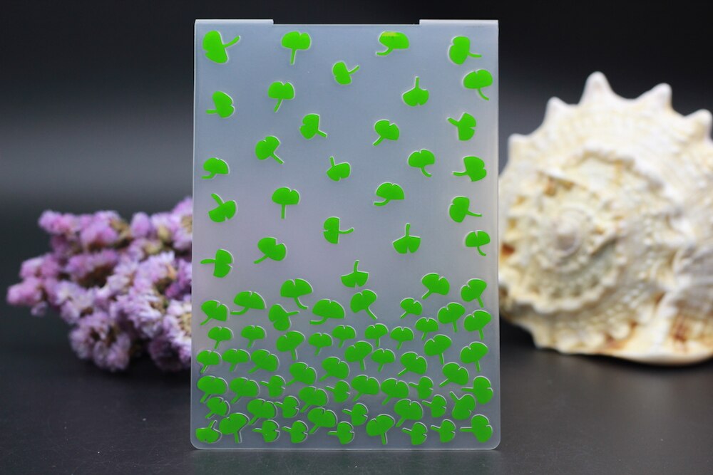 PLASTIC EMBOSSING FOLDER lucky four leaf clover transparent DIY scrapbook album card cutting stencil dies paper craft punch