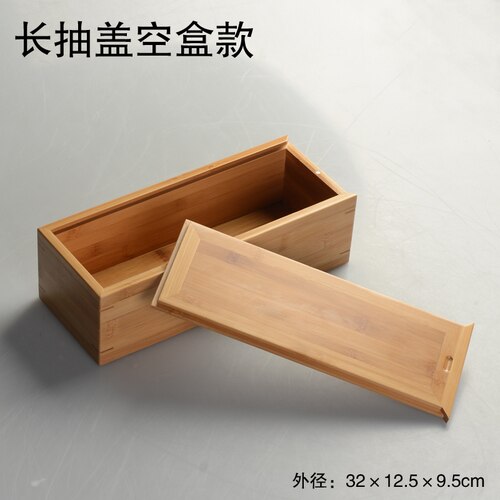 Natural Bamboo Organizer Craft Jewelry Case Holder rectangular book roll box: B