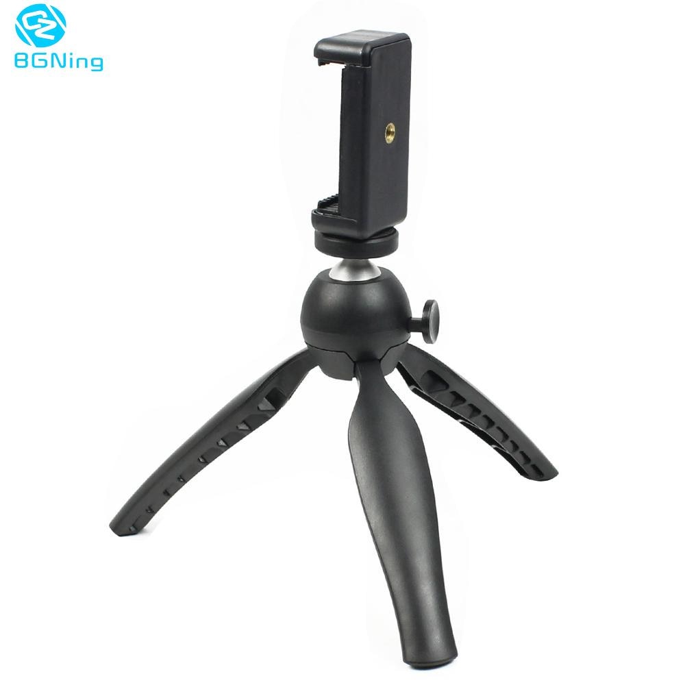 Bgning Camera Mini Statief Mount Pocket Vlog Stand Selfie Stok Houder Slr Ondersteuning Smartphone Klem Balhoofd Gimbal Adapter