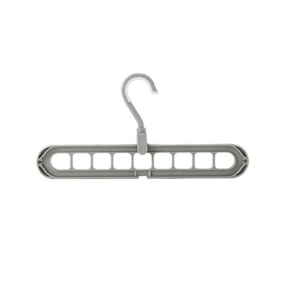 Multifunctional Rotating Clothes Pants Hanger Drying Rack Hook Anti-slip 9-hole Coat Smart Clothes Rack Home Accessories: Grey