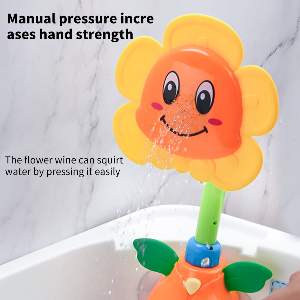 Baby Bath Game Toy Infant Funny Water Games Baby Shower Toy Sunflower Shower Cartoon Sun Flower Spray Bathroom Summer Water Toy