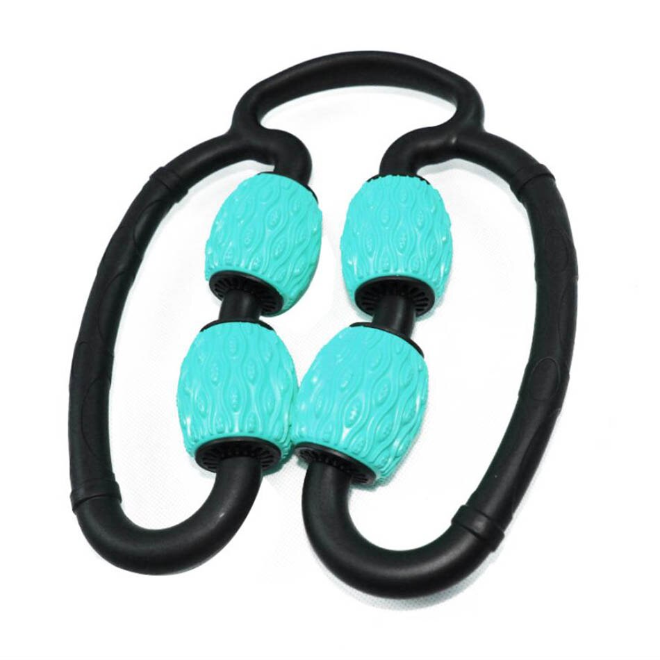 Yoga massage roller u form triggerpunkt för arm ben nacke muskel roller ball tissue för fitness gym yoga pilates sport 4 hjul