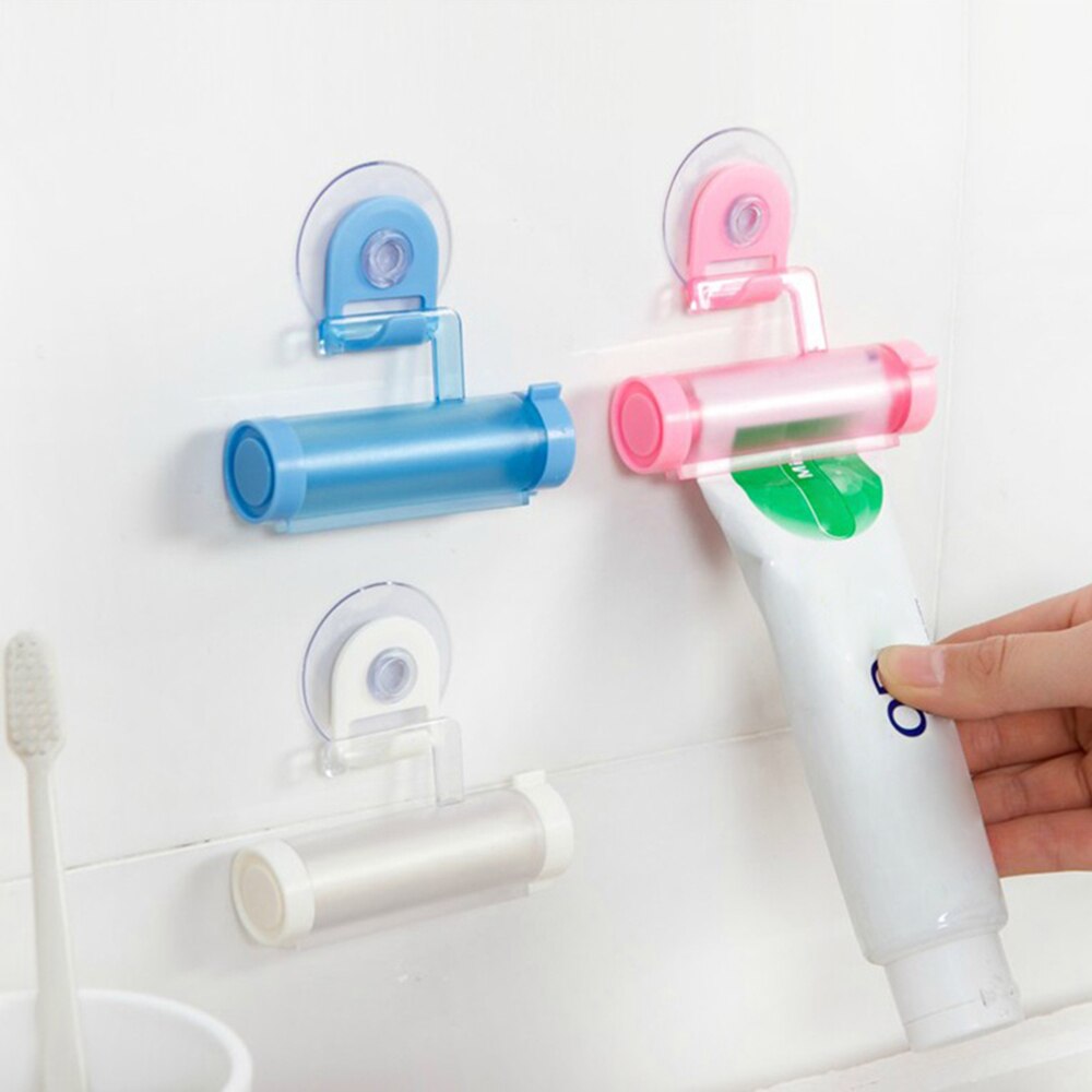 Rolling Toothpaste Squeezer Dispenser Tube Suction Cup Hanger Room Toothpaste Stand Bathroom Accessories 5 Colors