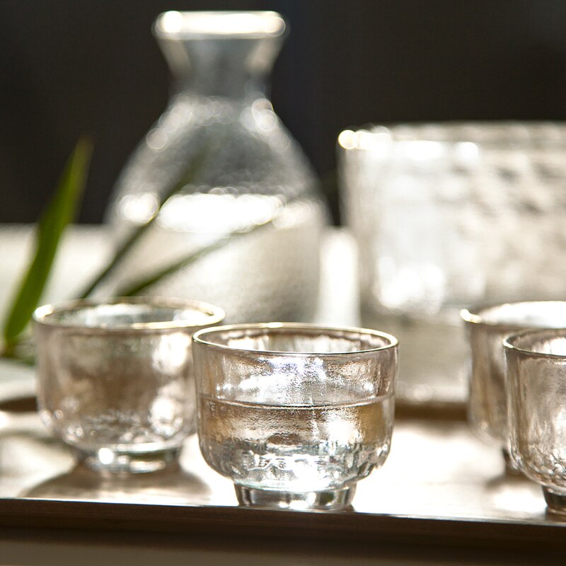 Japansk sake sæt hammermønster glas guldkantet kop vin varmere koreansk soju kop tequila pot whisky kop indenlandske vin sæt
