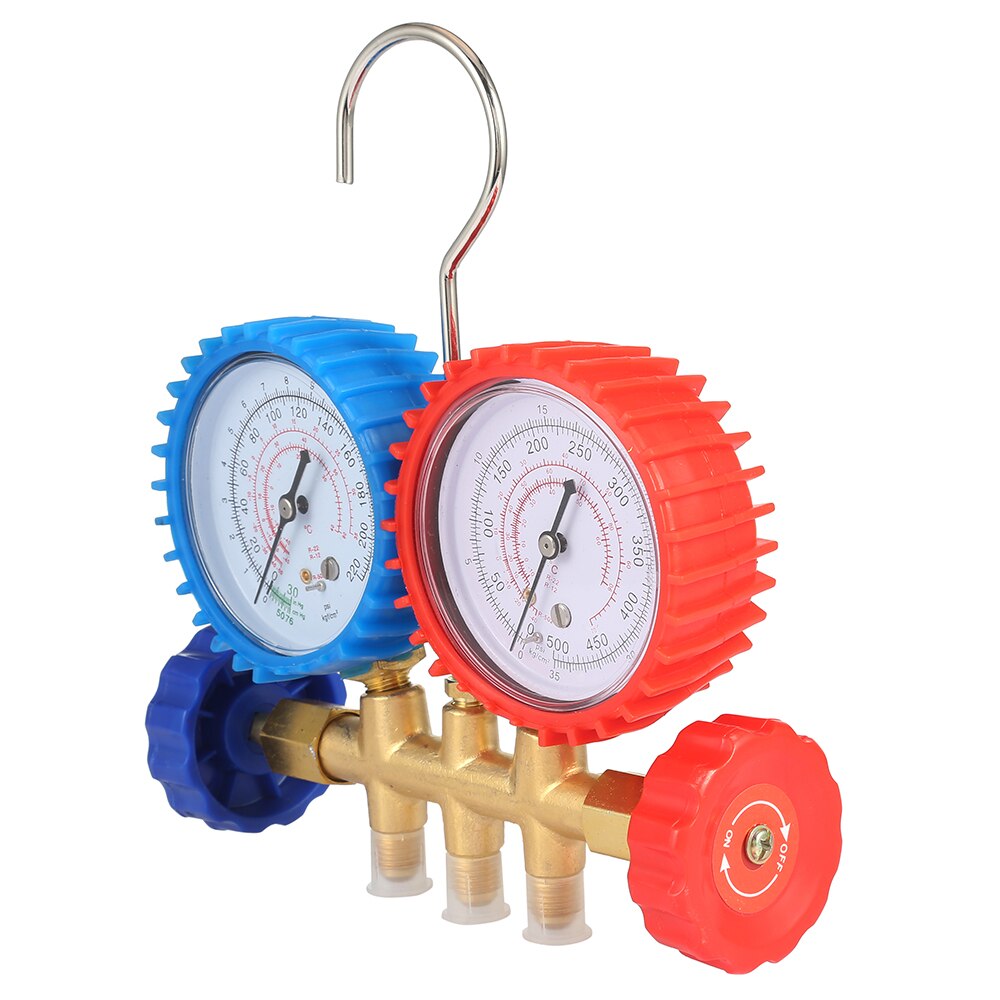 Car Refrigerant Tables Colored-hoses Manifold Gauge Car Gauges Tool for Automotive Air Conditioning System