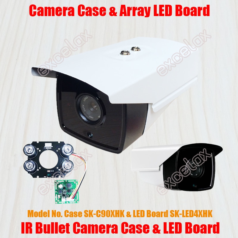 3 stks/partij Waterdichte IR Bullet Camera Case & LED Board Grootte 90 Aluminium CCTV Behuizing IP66 Outdoor Behuizing door excelax