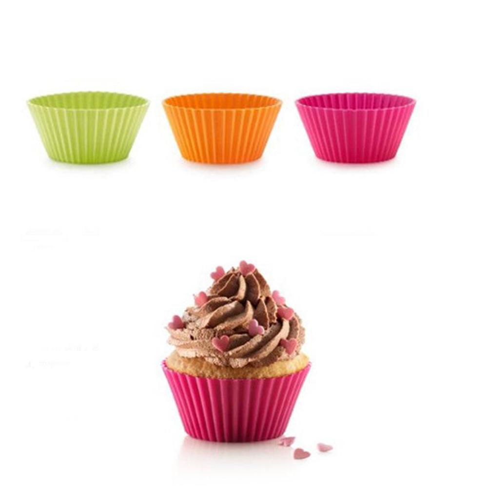 12 stuks Soft Silicone Cake Muffin Chocolade Cupcake Bakvormen Baking Cup Mold