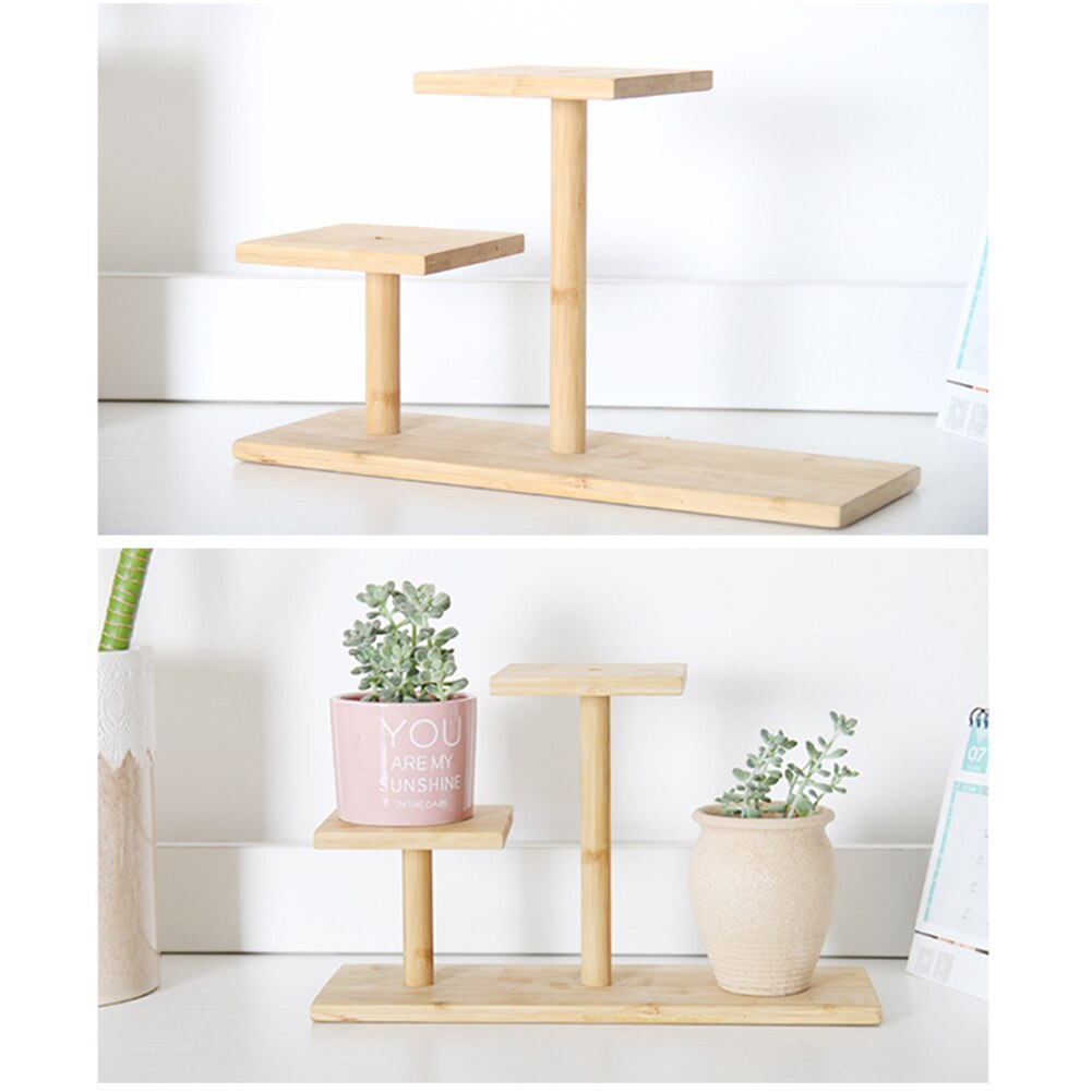 Soporte de bambú para plantas de 3 niveles, soporte para macetas de flores, estante de exhibición de almacenamiento de bonsái para el hogar, Patio exterior, jardín, esquina, balcón y dormitorio