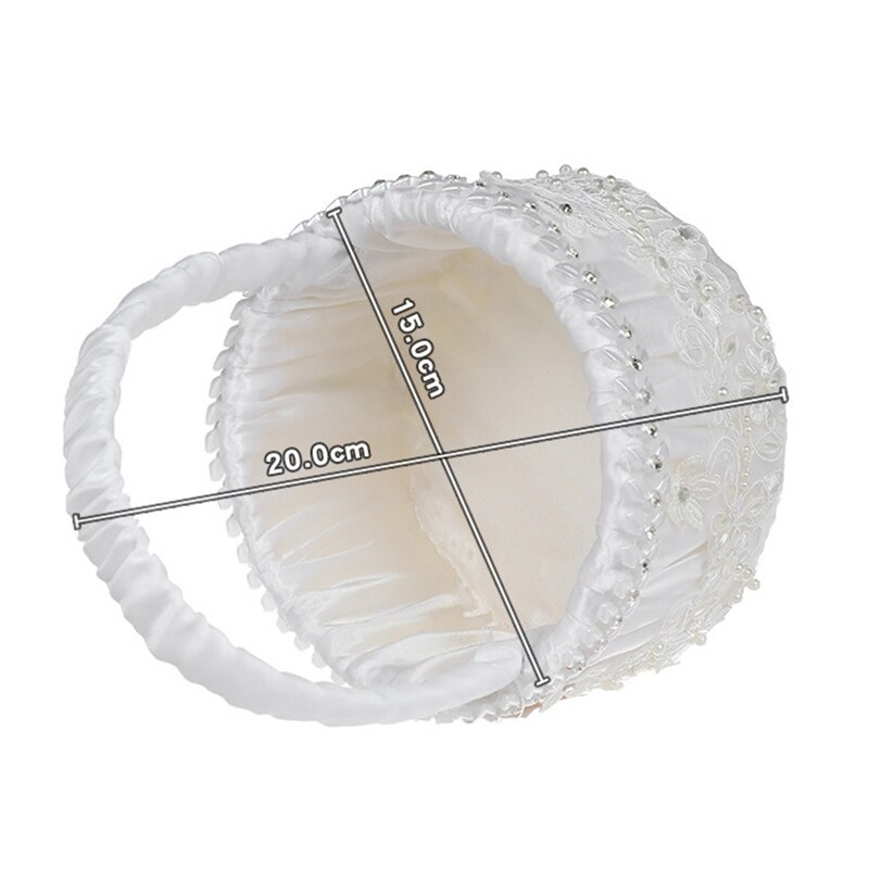 Wedding Supplies Flower Girl Sprinkle Flowers Portable Flower Basket White Applique Bride Wedding Plastic Flower Basket