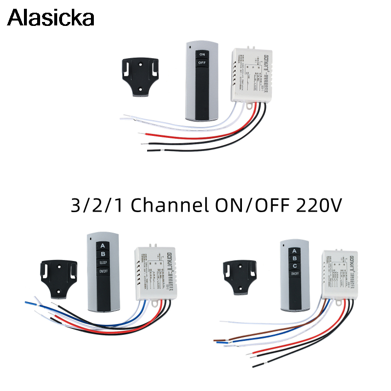 1/2/3 kanał ON/OFF 220V bezprzewodowy odbiornik przełącznika zdalnego sterowania nadajnik do lampy światła urządzenia elektryczne Drop Ship