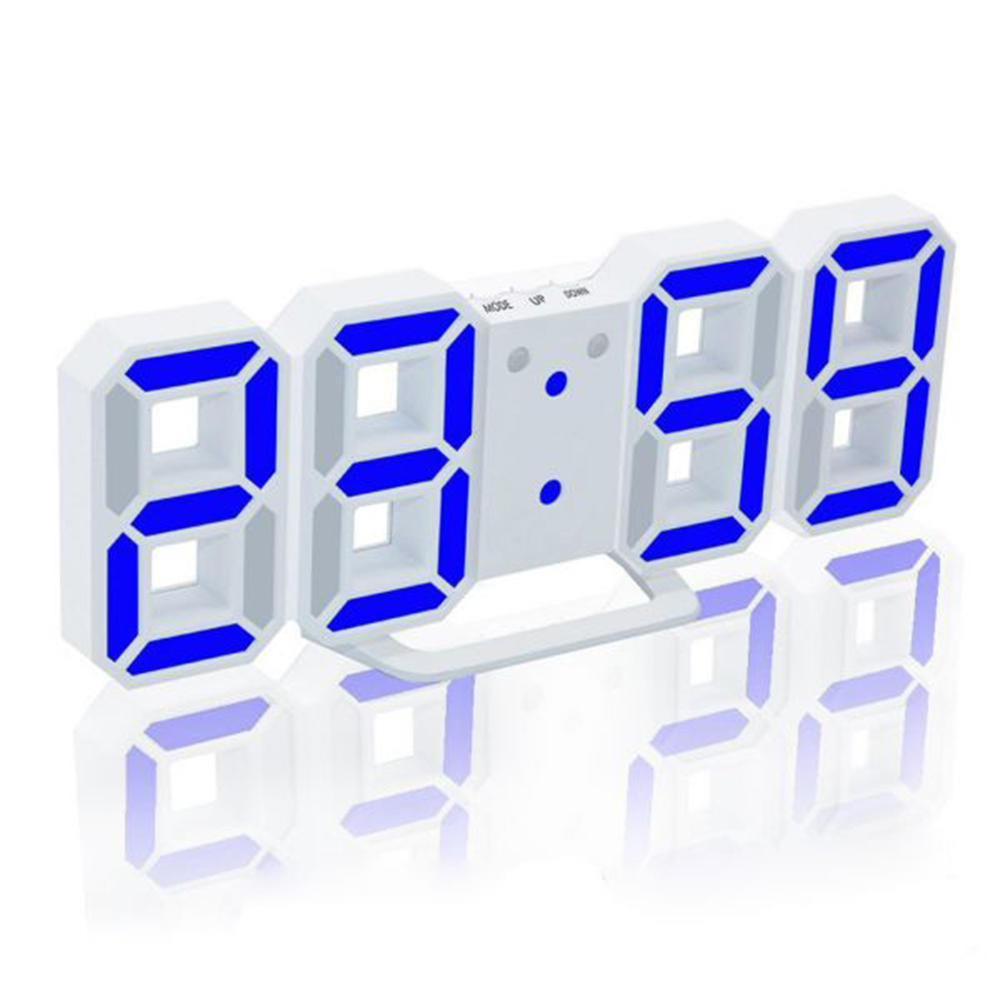 Wall Clock LED Digital Clock Glowing Night Mode Brightness Adjustable Electronic Table Clock 24/12 Hour Display Alarm Clock: 5