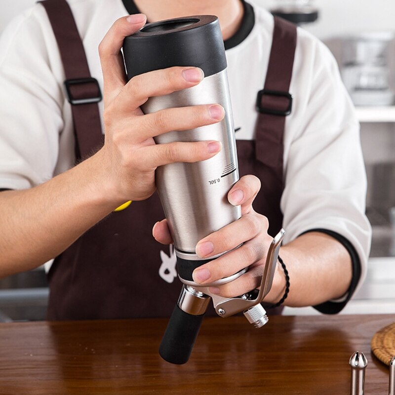 500ML Whipped Dessert Tools Cream Dispenser Stainless Steel Durable Cream Dessert Tools Cream Foamer for Kitchen