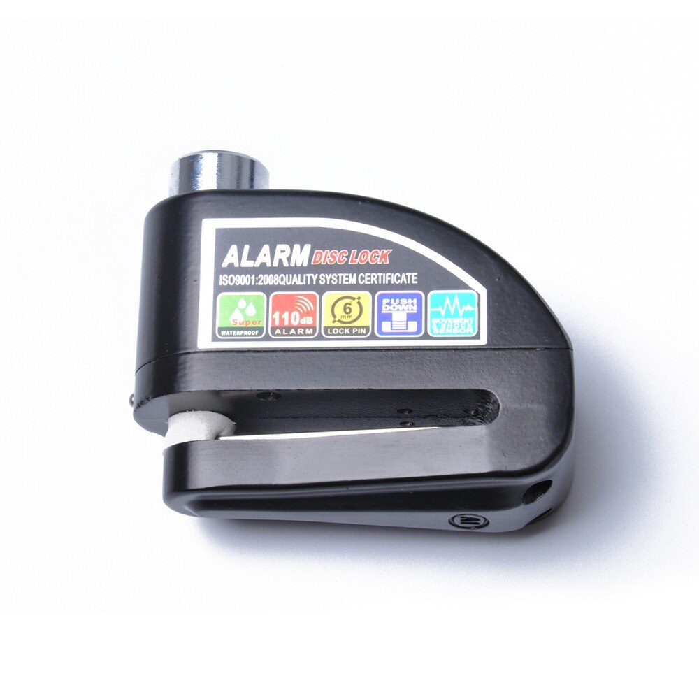 Motorcycle Bike Safety Anti-theft Lock Wheel Brake Lock Safety Alarm Anti-theft Device System Motorcycle Scooter Anti-theft Lock: black