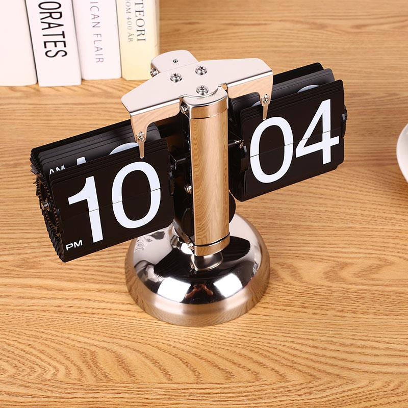 Reloj con soporte de Metal para escritorio, moderno, Digital, con tapa automática, Retro, Vintage, decoración para el hogar