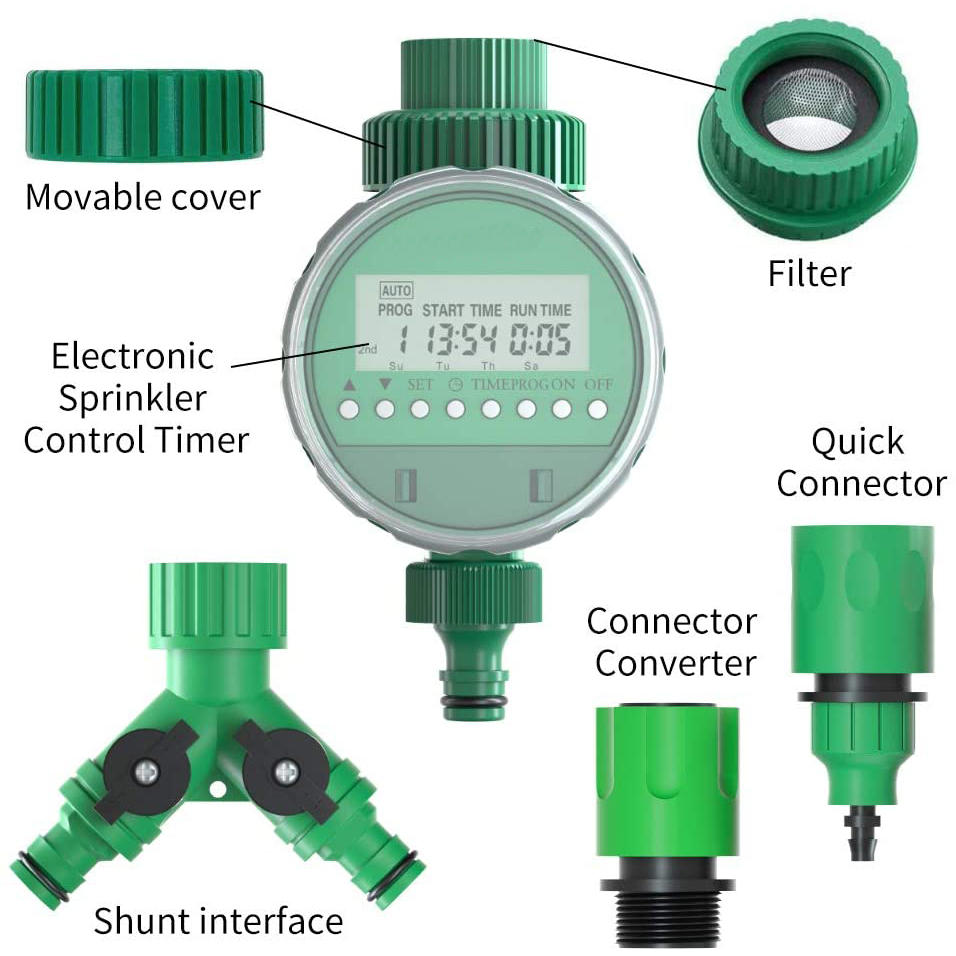 Automatic Electronic LCD Display Home Solenoid Valve Water Timer Garden Plant Watering Timer Irrigation Controller System