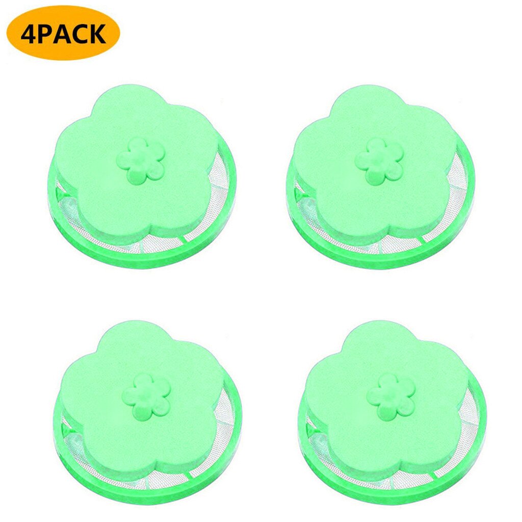Atrapamoscas flotante de pelo de mascota, accesorio para lavar la pelusa, máquina mágica para atrapar el pelo de mascotas, 4 unidades: Green