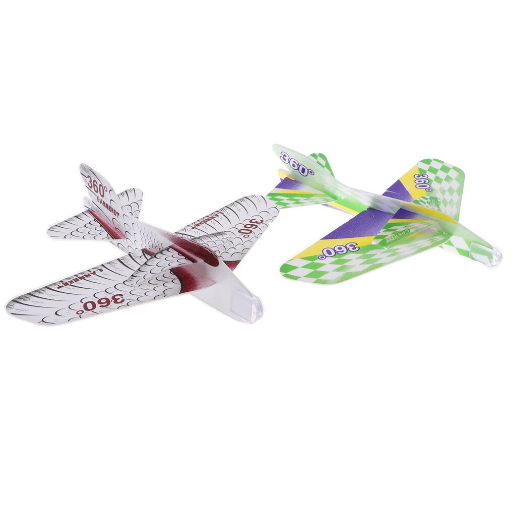 2pcs Foam Throwing 360° Airplane Hand Launch Glider Outdoor Activity Toys