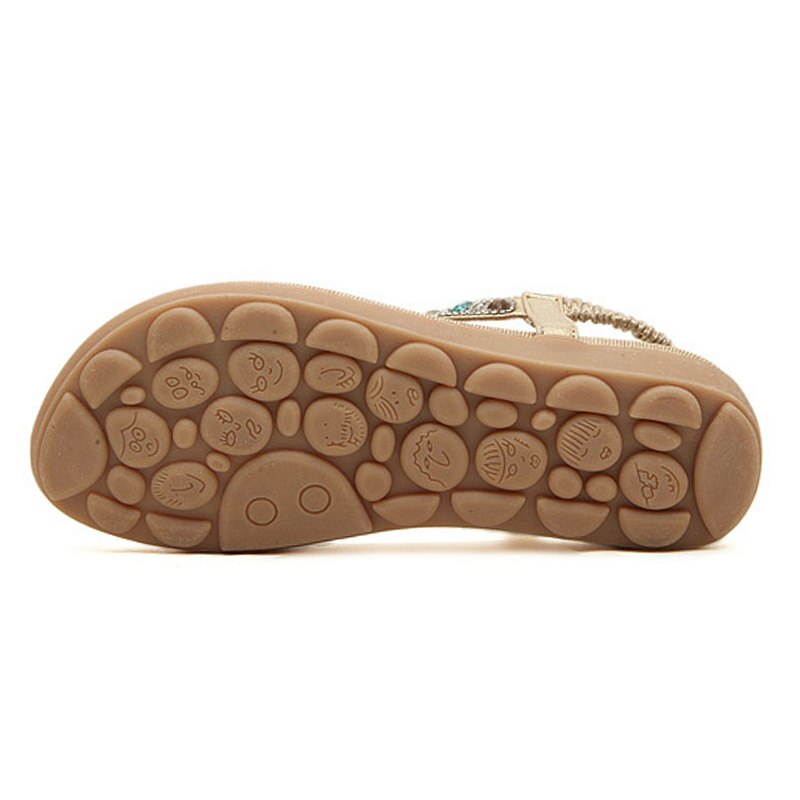Summer Sandals Women Beach Slippers Flip Flops Rhinestone Flat Heel Non-slip Women Sandals Ladies Summer Shoes L007