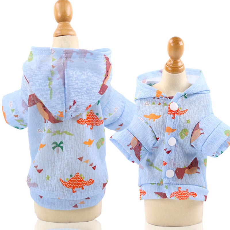Hond Waterdichte Zon Kleding Zomer Vier Voeten Regenjas Kleine Medium Honden Jas Dunne Ademende Jas Huisdier Sppplies: dinosaur / S
