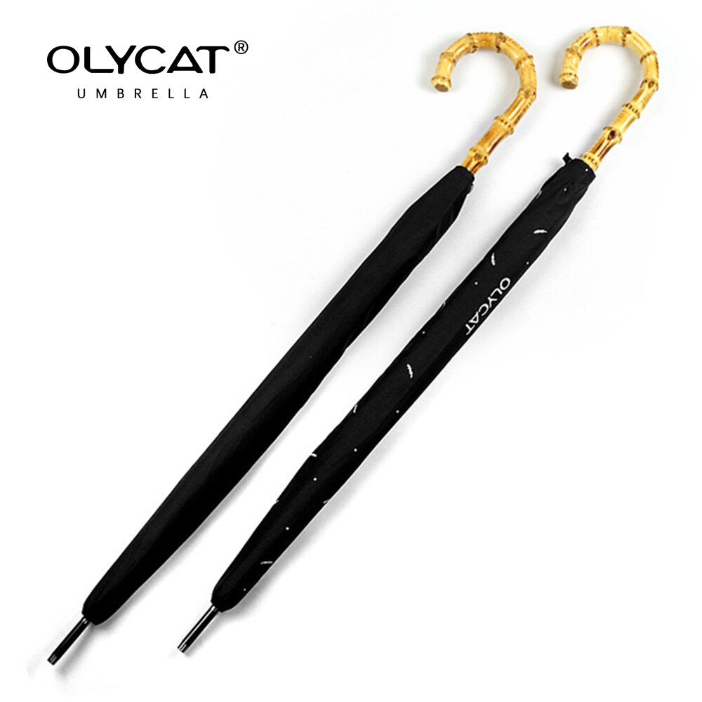 OLYCAT grand bambou parapluie pluie 8K coupe-vent Semi automatique longue poignée parapluies hommes femmes pongé tissu Parasol paraguay