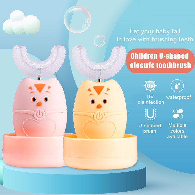 Kids 'Elektrische Tandenborstel Volautomatische Waterdichte Siliconen Tandenborstel Oplaadbare