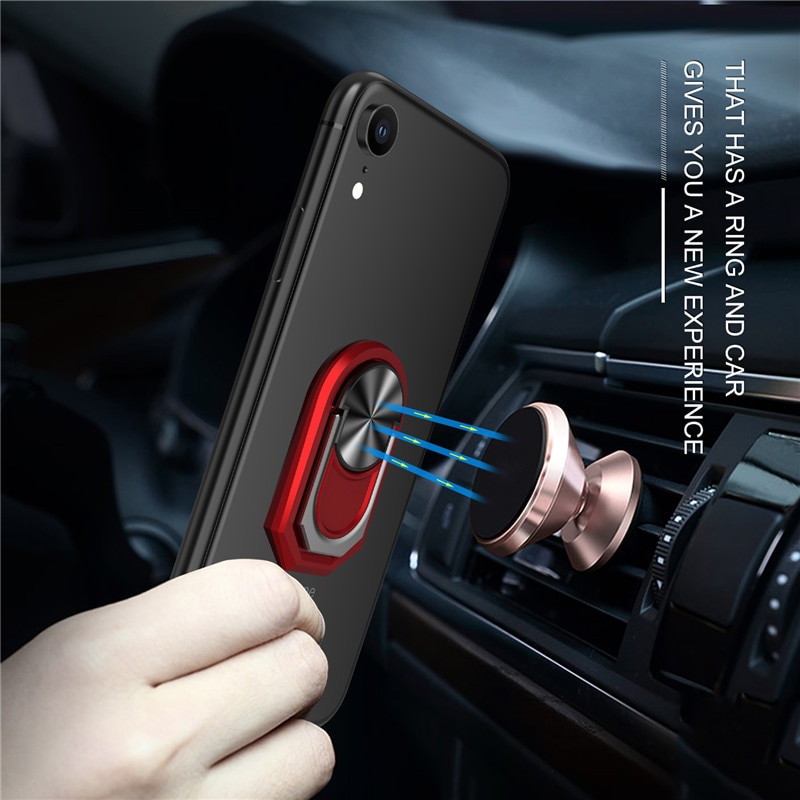 1x Luxe Metalen Mobiele Telefoon Houder Universele 360 Graden Draaibare Vinger Ring Houder Magnetische Auto Bracket Stand Auto Accessoires
