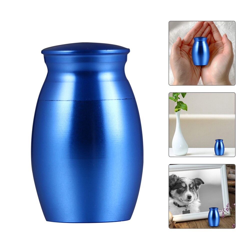1Pc Pet Urn Stainless Steel Portable Starry Blue Cinerary Urn Funeral Casket Decent Urn for Animal Lovers Pet Dogs