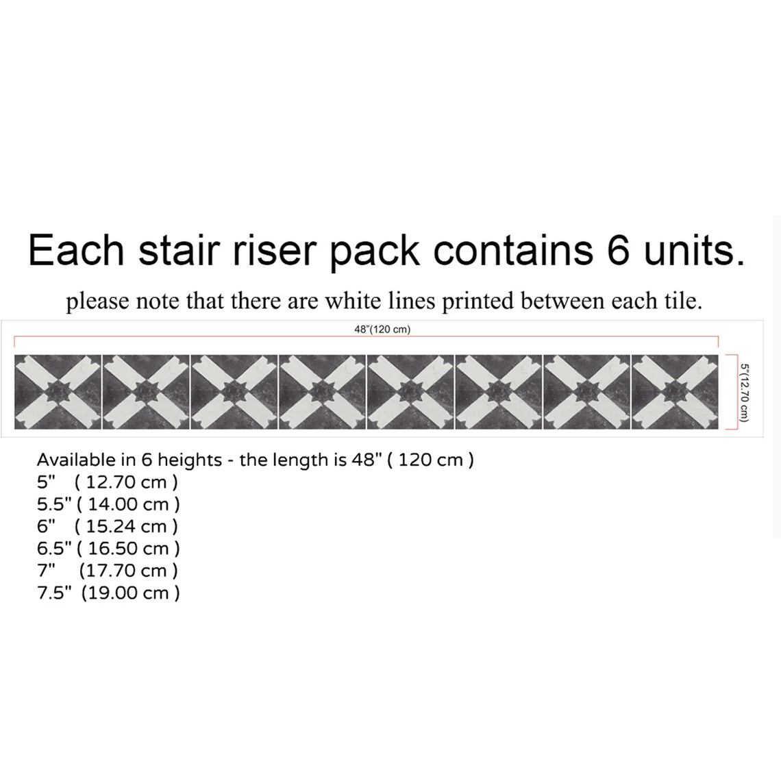 Tile Stairs Stickers Waterproof Non-slip Floor Sticker Home Renovation Poster Thick Stairway Renew Furniture Adhesive: 2021TS005-4 / 12.7cmx120cmx6pcs