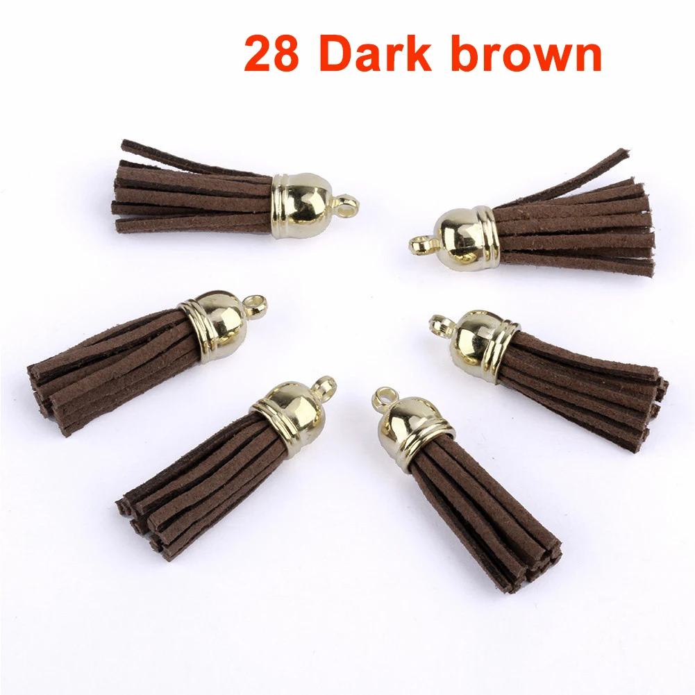 20 unids/lote borlas llavero de cuero borlas Mini borlas para manualidades DIY llavero colgante joyería de verano hacer pendientes dijes: Violeta grisáceo