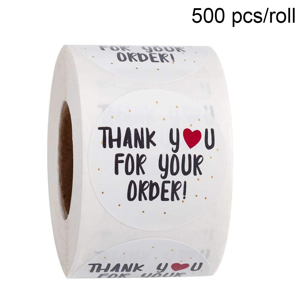 500Pcs/Roll Labels Stickers Dank U Voor Uw Bestelling Stickers Roll Sticker Briefpapier Voedsel Hand Gemaakt Deco voor Envelop: Default Title