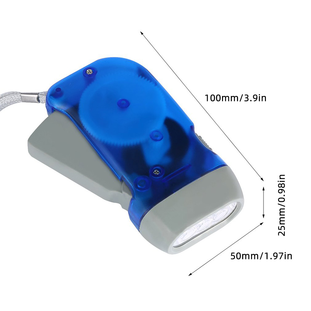 Linterna Dinamo de presión manual para exteriores y el hogar, luz de antorcha de viento, manivela, lámpara de Camping, 3 LED