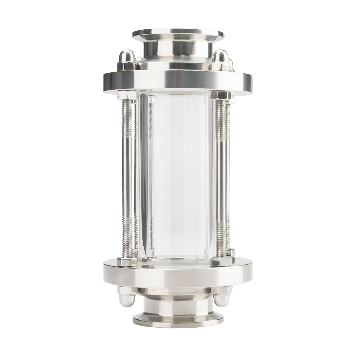 Dioptrías de cristal de flujo sanitario YQBS, ajuste de 1,5 ", triple abrazadera, tubo de 38mm OD SUS 304, acero inoxidable para producto de diario casero: Amarillo bronce / 1-1 / 2 pulgadas