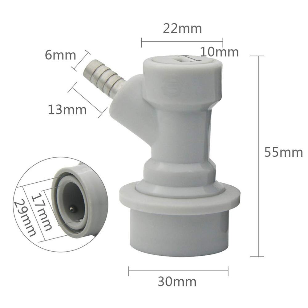 304 Stainless Carbonation Cap w/ 5/16" Barb, Ball Lock Type, fit soft drink PET bottles, Homebrew Kegging: gas Disconnect