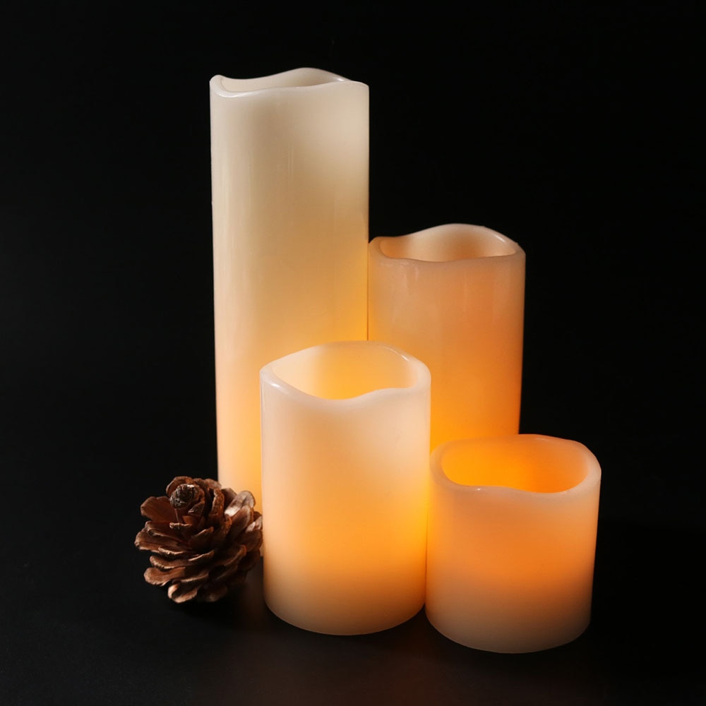 Battery Operated Led Candle Made By Plastic White Candle Lamp For Halloween Christmas Decorative Wedding Decoration