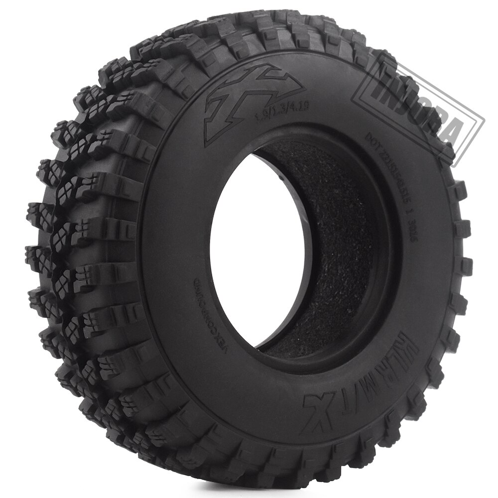 4PCS 1.9" Rubber Voodoo KLR Wheel Tires 105*35mm for 1:10 RC Crawler Axial SCX10 D90 TF2 MST Tamiya