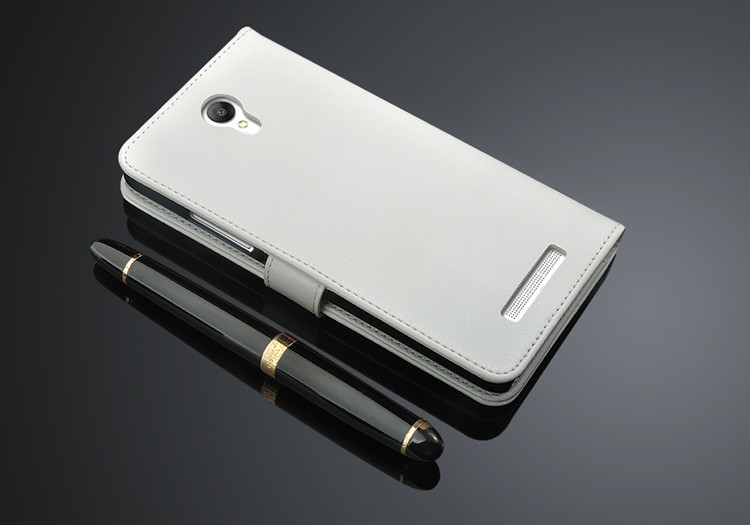 Fundas xiaomi redmi note 2 flip cover etui magnetisk læderhylster til xiaomi redmi note 2 telefon skal capa: Hvid