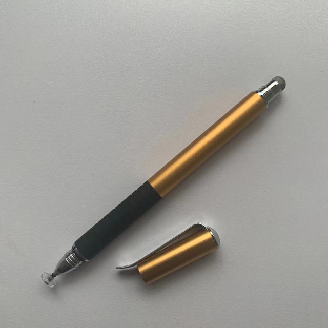 2 in 1 Precision Series Disc Stylus Drawing Touch Pen with 2 Replaceable Disc Tips and 1 Fiber Tip for All Touch Screen Devices: Gold