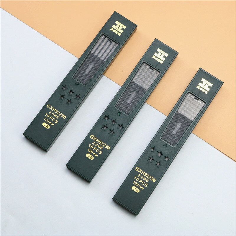 1pcs mechanical pencil 2.0mm Long refill Student painting writing 2B pencil with mini sharpener
