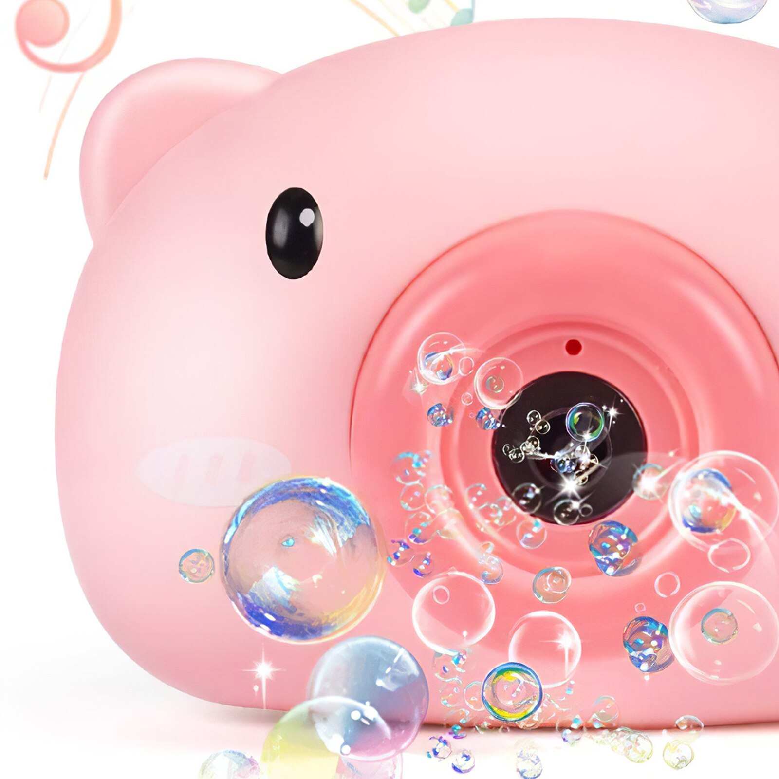 Portable Soap Bubble Camera Cute Bubble Camera Machine Outdoor Activity Children Bubble Maker Pig Shape Camera With Music Sound