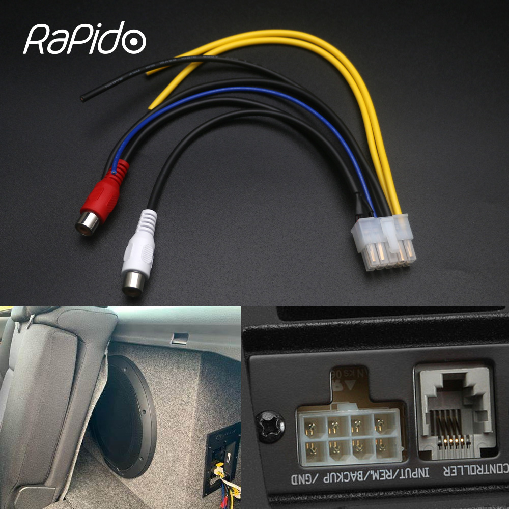 10 Pin Plug Power Harness Sub-woofer RCA Adapter For Pioneer TS-WX300TA TS-WX300A TS-WX1210A TS-WX400DA Car Stereo Amplifier