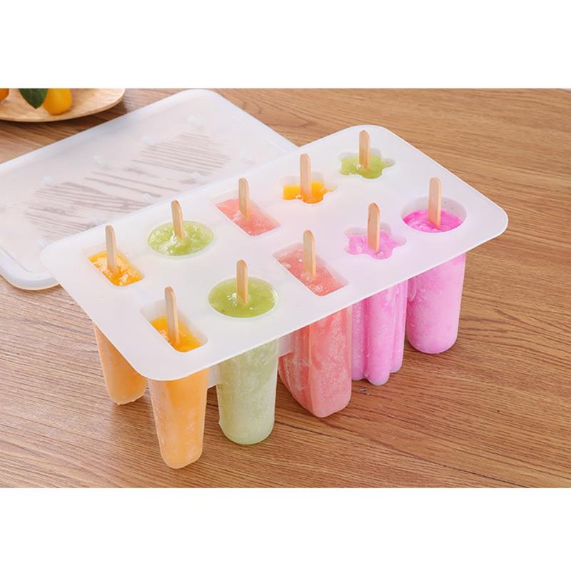 50pcs Popsicle Stick Ice Cube Maker Cream Tools Model Colorful Special-Purpose Wooden Craft Stick Lollipop Mold Accessories Tool