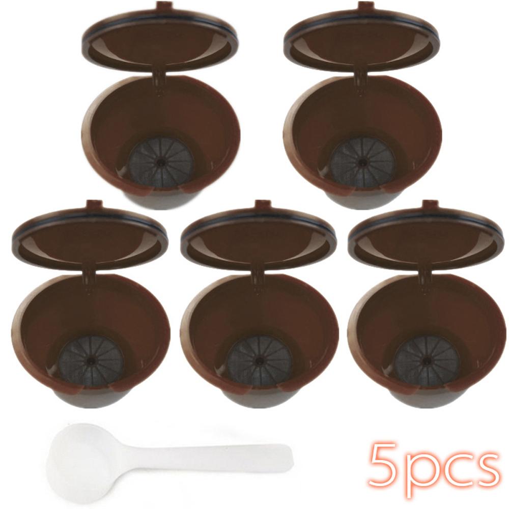 6pcs/pack use 150times Dolce Gusto Coffee Capsule Plastic Capsule Refillable Reusable Compatible with Nescafe Dolce Gusto refill: brown