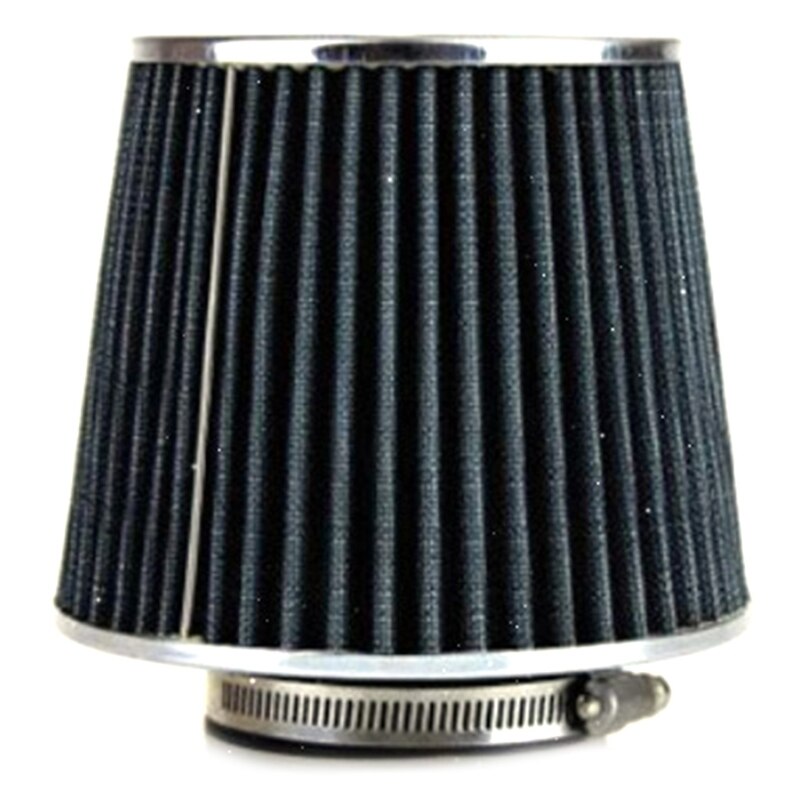 76mm Racing Car Universal Air Filter Auto Carbon Power Flow Air Intake Filter D0JE: Silver