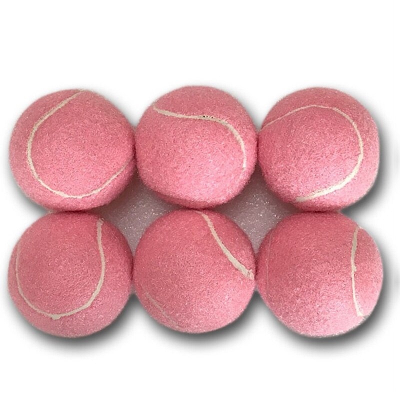 Confezione da 6 pezzi palline da Tennis rosa palline da allenamento elastiche resistenti all&#39;usura 66mm principianti da donna pratica palla da Tennis per Club