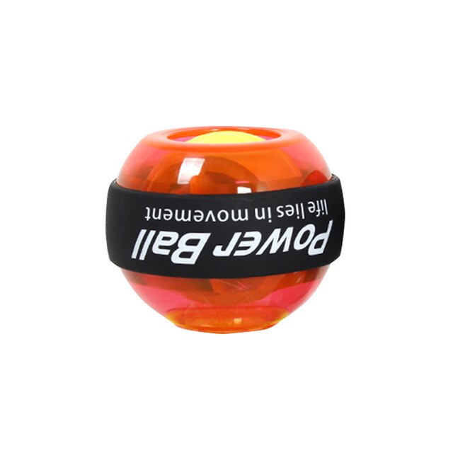 Boule de puissance gyroscopique pour entraîneur de poignet, pour renforcer l&#39;avant-bras, boule tournante avec lumière LED: Orange
