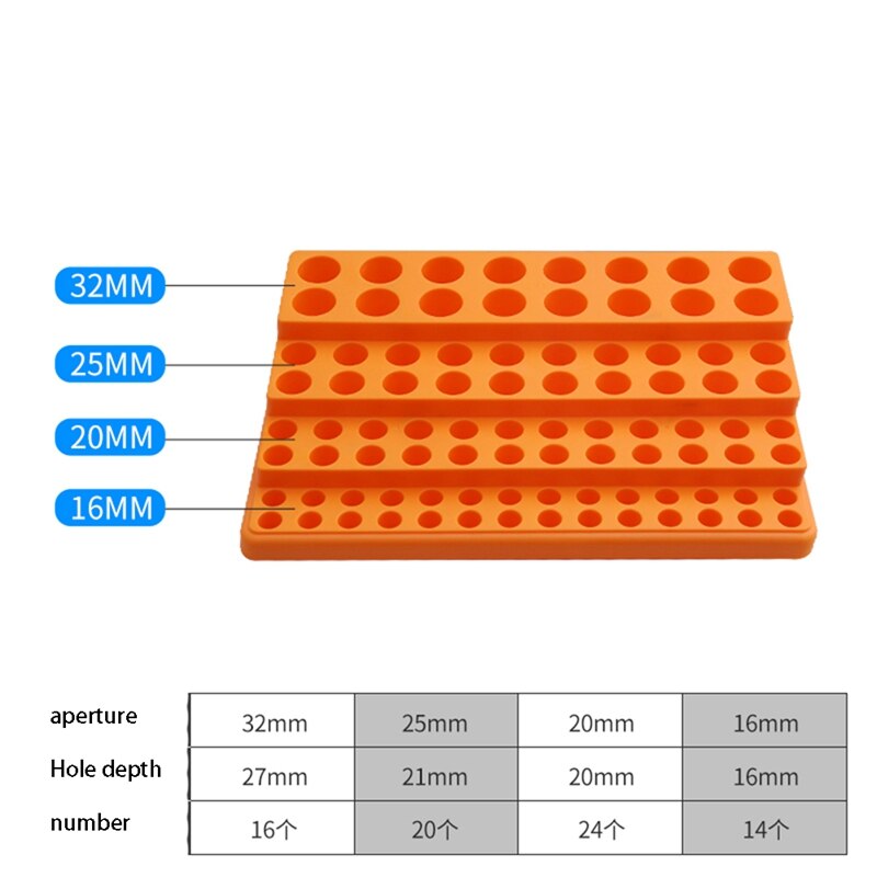 CNC Machining Center ER Collet Storage Box 88 Holes ER16 ER20 ER25 ER32 Chuck Finishing Rack Plastic Box